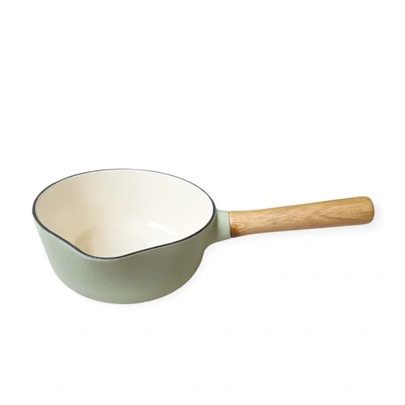 BergHOFF Ron 7" Saucepan 1.8Qt., Green, Enameled Cast Iron, Wood Handle